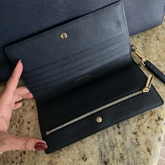 New💙 Tory Burch Emerson top zipper tote & matching wallet - Picture 4 of 12